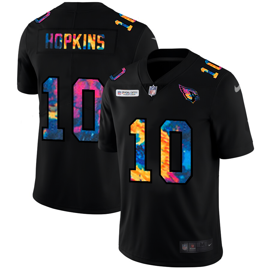 NFL Arizona Cardinals #10 DeAndre Hopkins Men Nike MultiColor Black 2020 Crucial Catch Vapor Untouchable Limited Jersey